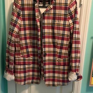 J. Crew Multicolor Plaid Blazer